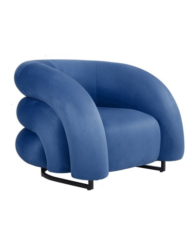 Sillón KARLOVY, tapizado velvet azul