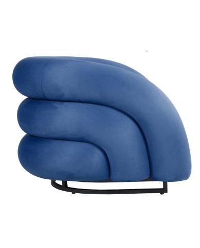 Sillón KARLOVY, tapizado velvet azul