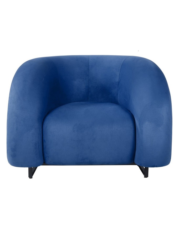Sillón KARLOVY, tapizado velvet azul