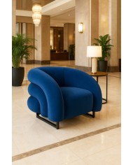 Sillón KARLOVY, tapizado velvet azul