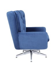 Sillón BÉCQUER, giratorio, regulable, tapizado velvet azul