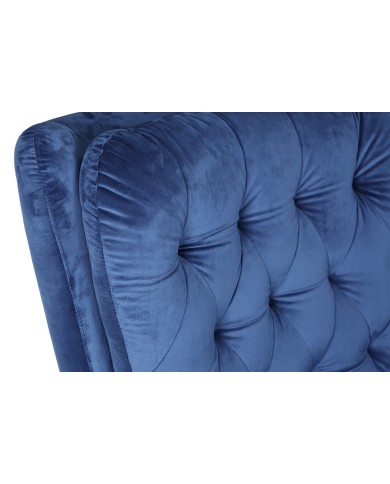 Sillón BÉCQUER, giratorio, regulable, tapizado velvet azul