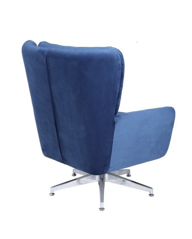 Sillón BÉCQUER, giratorio, regulable, tapizado velvet azul