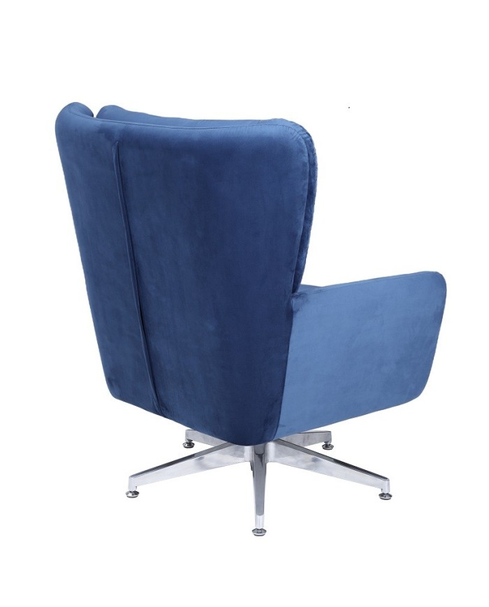 Sillón BÉCQUER, giratorio, regulable, tapizado velvet azul