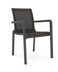 Sillón NEPTUNO, apilable, polipropileno y batyline antracita