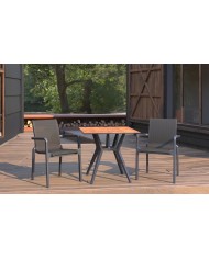 Sillón NEPTUNO, apilable, polipropileno y batyline antracita