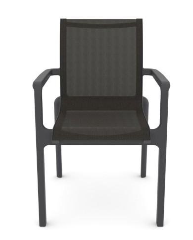 Sillón NEPTUNO, apilable, polipropileno y batyline antracita