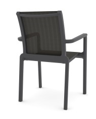 Sillón NEPTUNO, apilable, polipropileno y batyline antracita