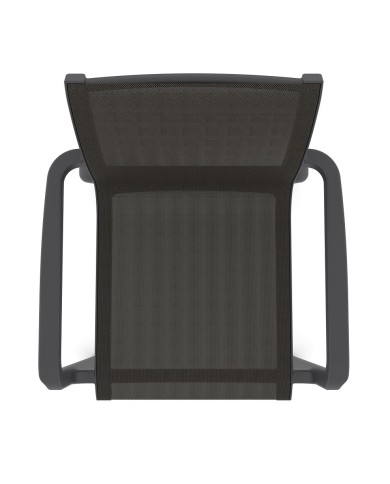 Sillón NEPTUNO, apilable, polipropileno y batyline antracita