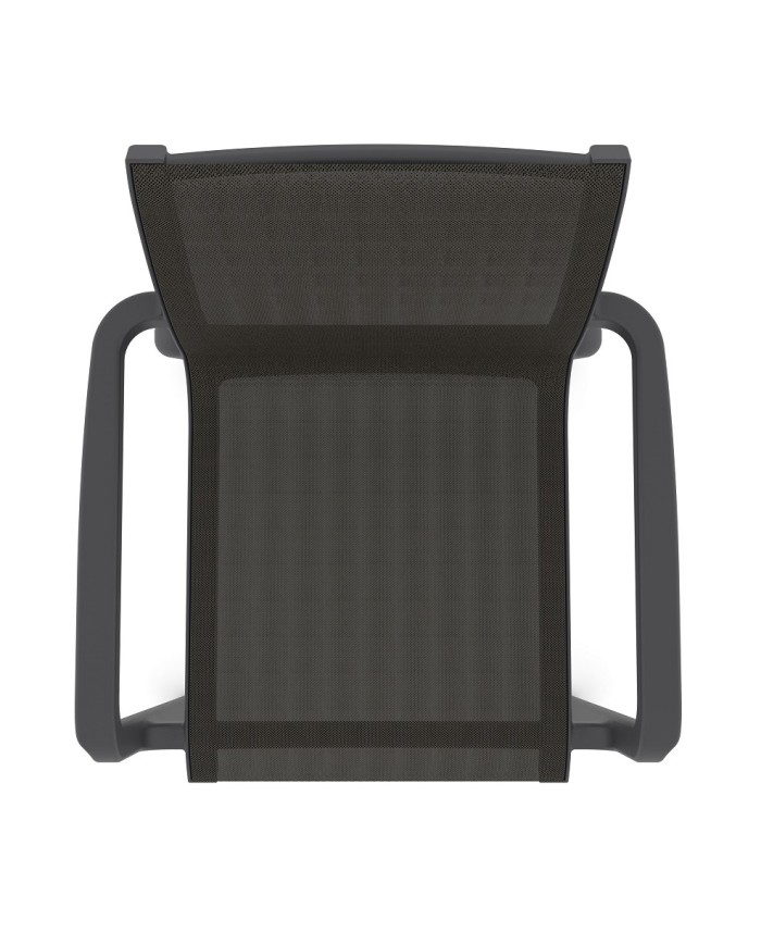 Sillón NEPTUNO, apilable, polipropileno y batyline antracita