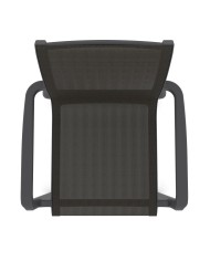 Sillón NEPTUNO, apilable, polipropileno y batyline antracita