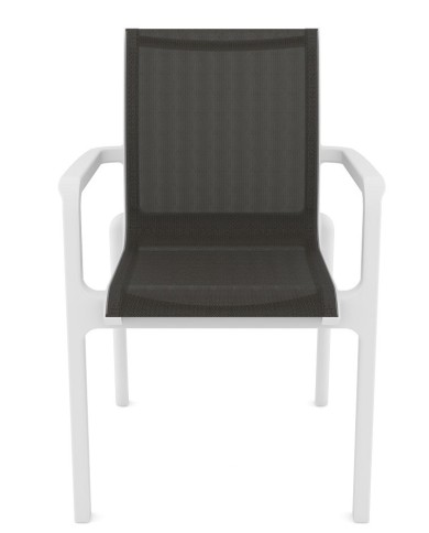 Sillón NEPTUNO, apilable, polipropileno blanco, batyline antracita