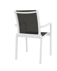Sillón NEPTUNO, apilable, polipropileno blanco, batyline antracita