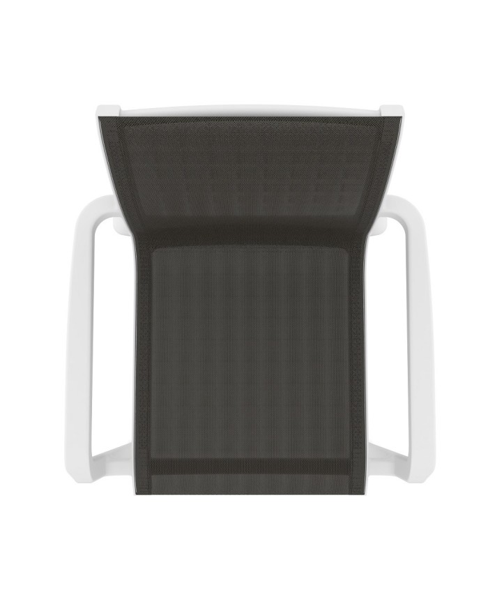 Sillón NEPTUNO, apilable, polipropileno blanco, batyline antracita