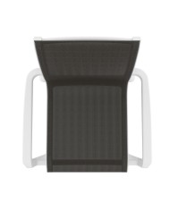 Sillón NEPTUNO, apilable, polipropileno blanco, batyline antracita