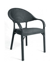 Sillón TORREMOLINOS, apilable, patas metálicas, polipropileno antracita