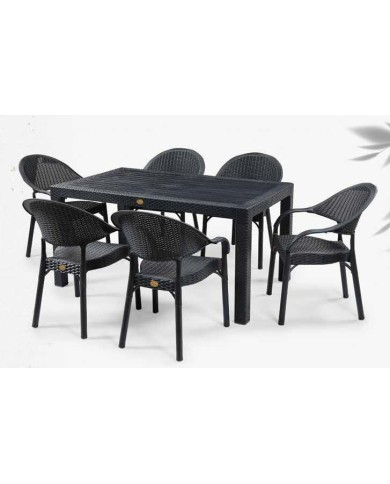 Sillón TORREMOLINOS, apilable, patas metálicas, polipropileno antracita