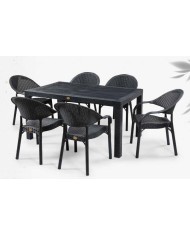 Sillón TORREMOLINOS, apilable, patas metálicas, polipropileno antracita