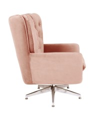 Sillón BÉCQUER, giratorio, regulable, tapizado velvet rosa