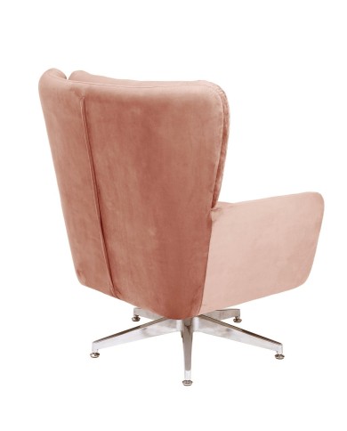 Sillón BÉCQUER, giratorio, regulable, tapizado velvet rosa