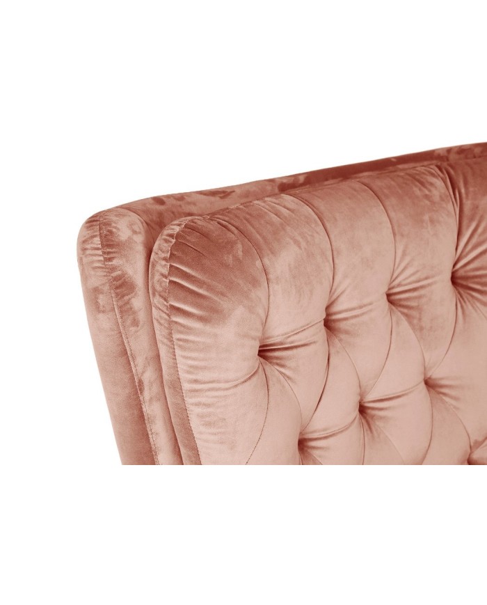 Sillón BÉCQUER, giratorio, regulable, tapizado velvet rosa