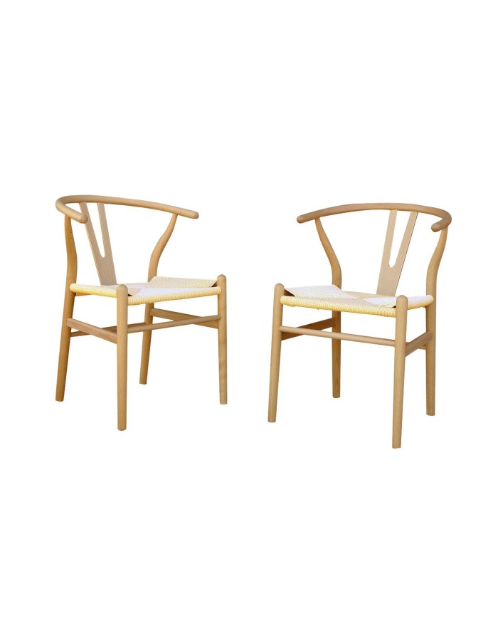 Silla WISH, madera de haya, natural, fibra trenzada