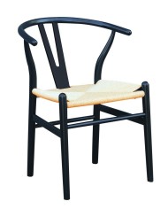 Silla WISH, madera de haya, negro, fibra trenzada