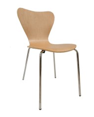 Silla JACOBO, apilable, cromada, acabado natural