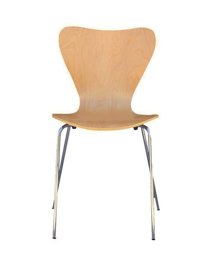 Silla JACOBO, apilable, cromada, acabado natural