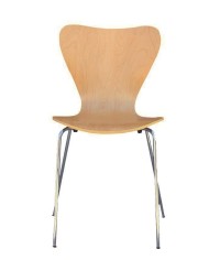 Silla JACOBO, apilable, cromada, acabado natural