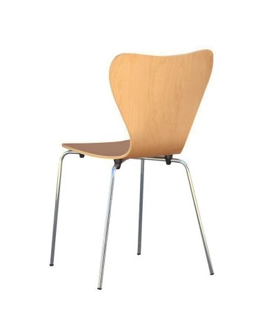 Silla JACOBO, apilable, cromada, acabado natural