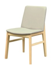 Silla ALPES, madera de haya, natural, similpiel gris