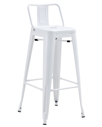 Taburete TOL R1 EK, apilable, acero, blanco