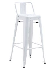 Taburete TOL R1 EK, apilable, acero, blanco