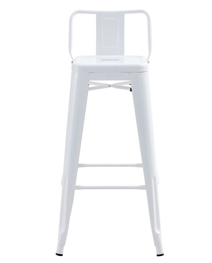 Taburete TOL R1 EK, apilable, acero, blanco