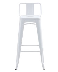 Taburete TOL R1 EK, apilable, acero, blanco