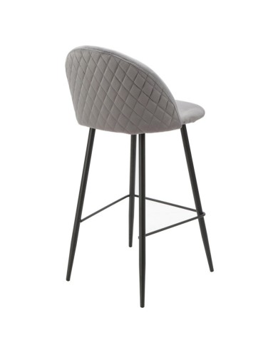 Taburete MAGDA NEW, metal, tapizado velvet gris