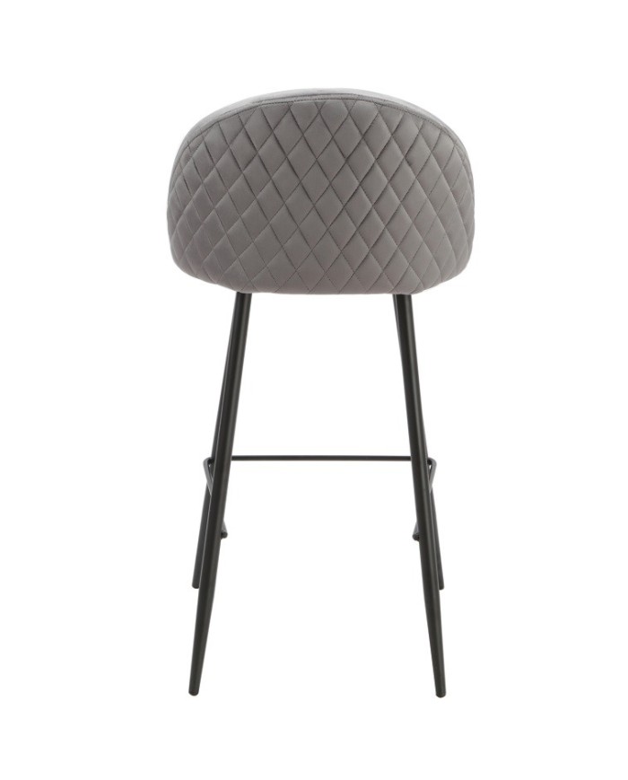 Taburete MAGDA NEW, metal, tapizado velvet gris