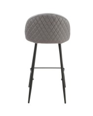 Taburete MAGDA NEW, metal, tapizado velvet gris