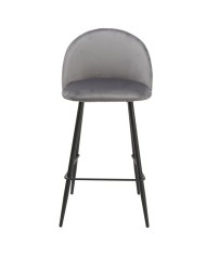 Taburete MAGDA NEW, metal, tapizado velvet gris