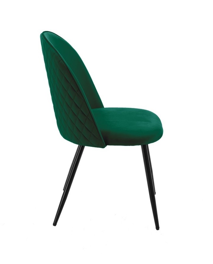 Silla MAGDA NEW, metal, tapizado velvet verde