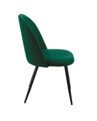 Silla MAGDA NEW, metal, tapizado velvet verde