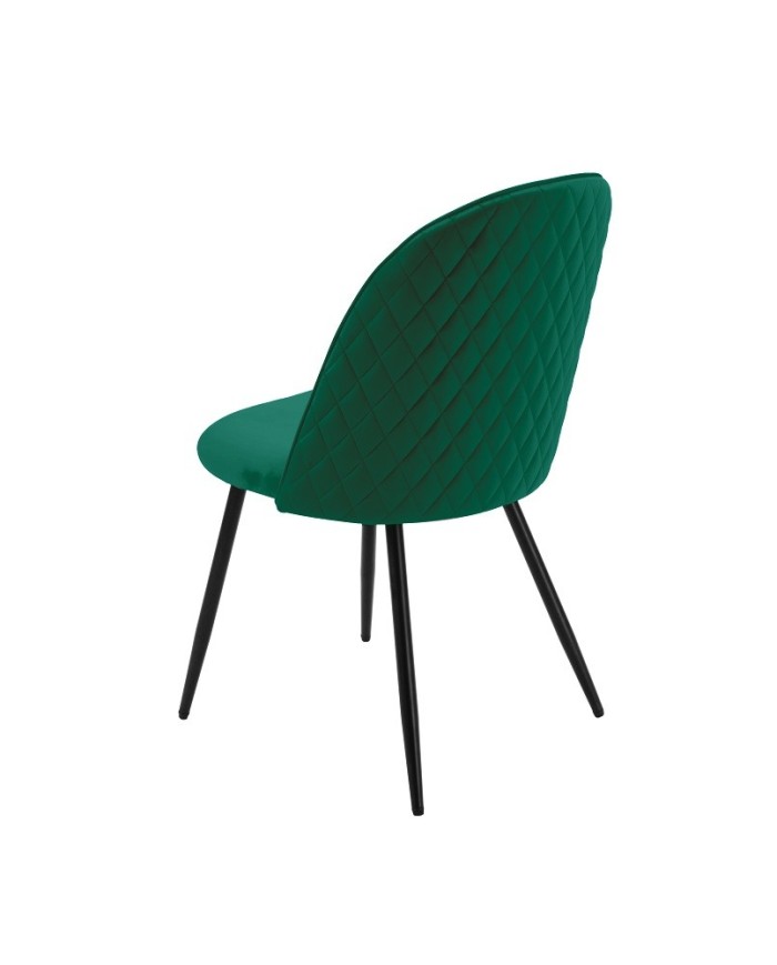 Silla MAGDA NEW, metal, tapizado velvet verde