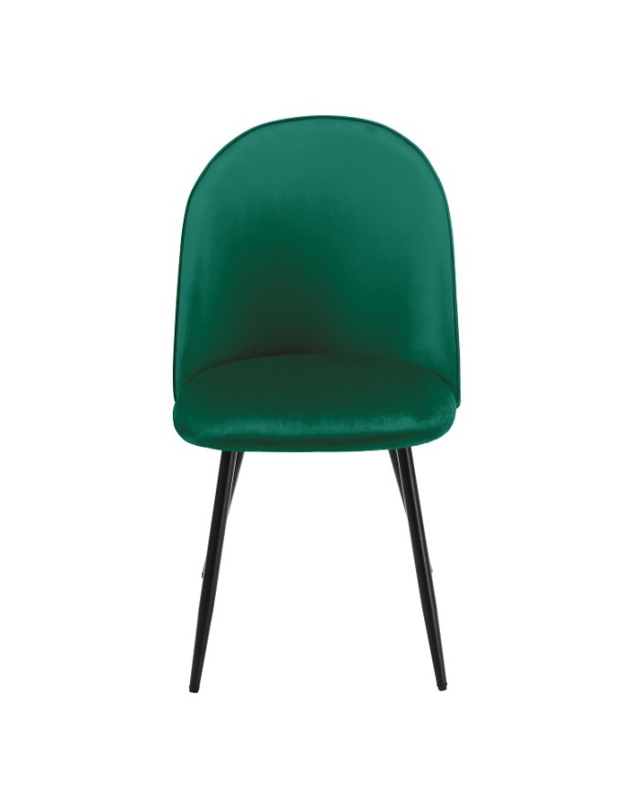 Silla MAGDA NEW, metal, tapizado velvet verde