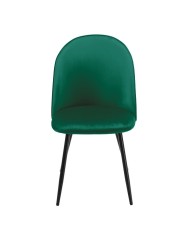 Silla MAGDA NEW, metal, tapizado velvet verde