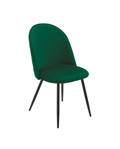 Silla MAGDA NEW, metal, tapizado velvet verde