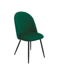 Silla MAGDA NEW, metal, tapizado velvet verde