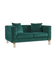 Sofá LARIOS, 2 plazas, tejido velvet verde oscuro 42