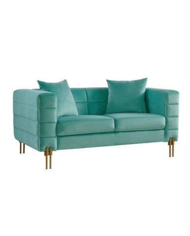Sofá LARIOS, 2 plazas, tejido velvet verde agua 58