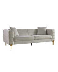 Sofá LARIOS, 3 plazas, tejido velvet gris claro 25